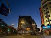 A nighttime photo of the Golden Gate Theatre, on Taylor Street near Market Street in San Francisco.